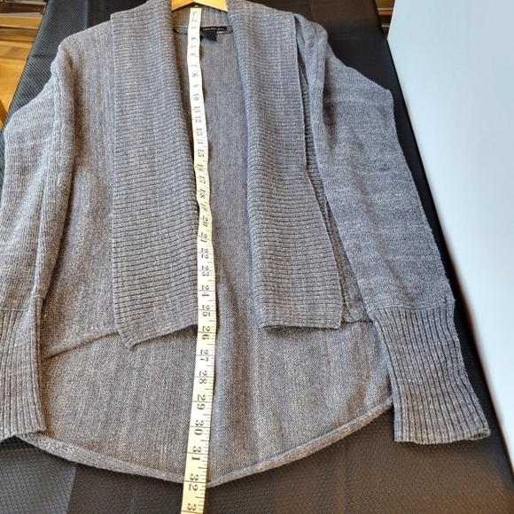 Calvin Klein - Knit Open Front Ribbed Cardigan - Gray - Picture 4 of 6